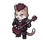 Punk Cat, a mohawked cat in studded leather holding an electric guitar.